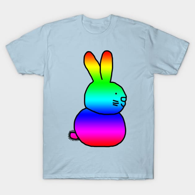 Bright Rainbow Easter Bunny T-Shirt by ellenhenryart